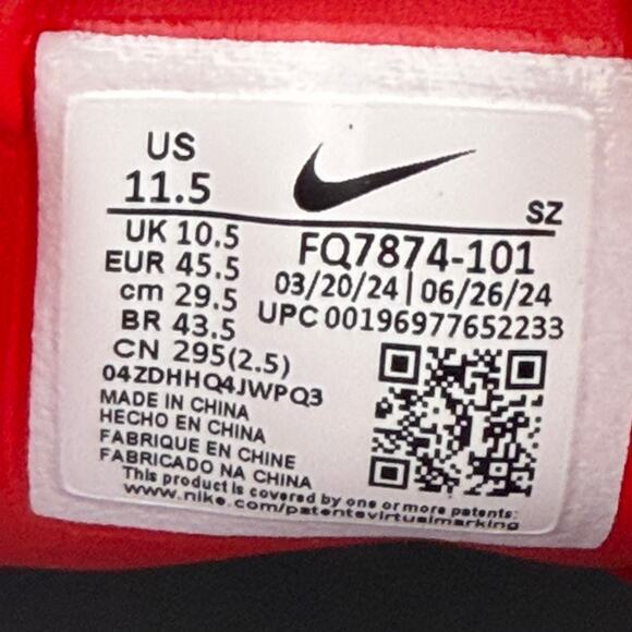 Nike Air Jordan ADG 5 Golf Spikeless Shoes Size 11.5 White Fire Red FQ7874-101 main image 7